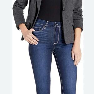 PAIGE Dark Blue Straight Leg Jeans